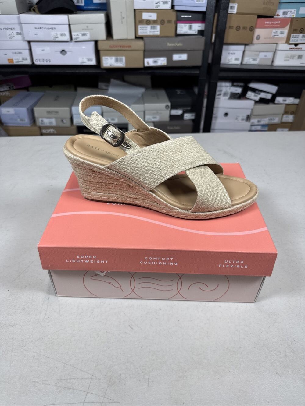 Women's 12 Easy Spirit Ariane Sandal B(M) US, Natural-Gold-Multi